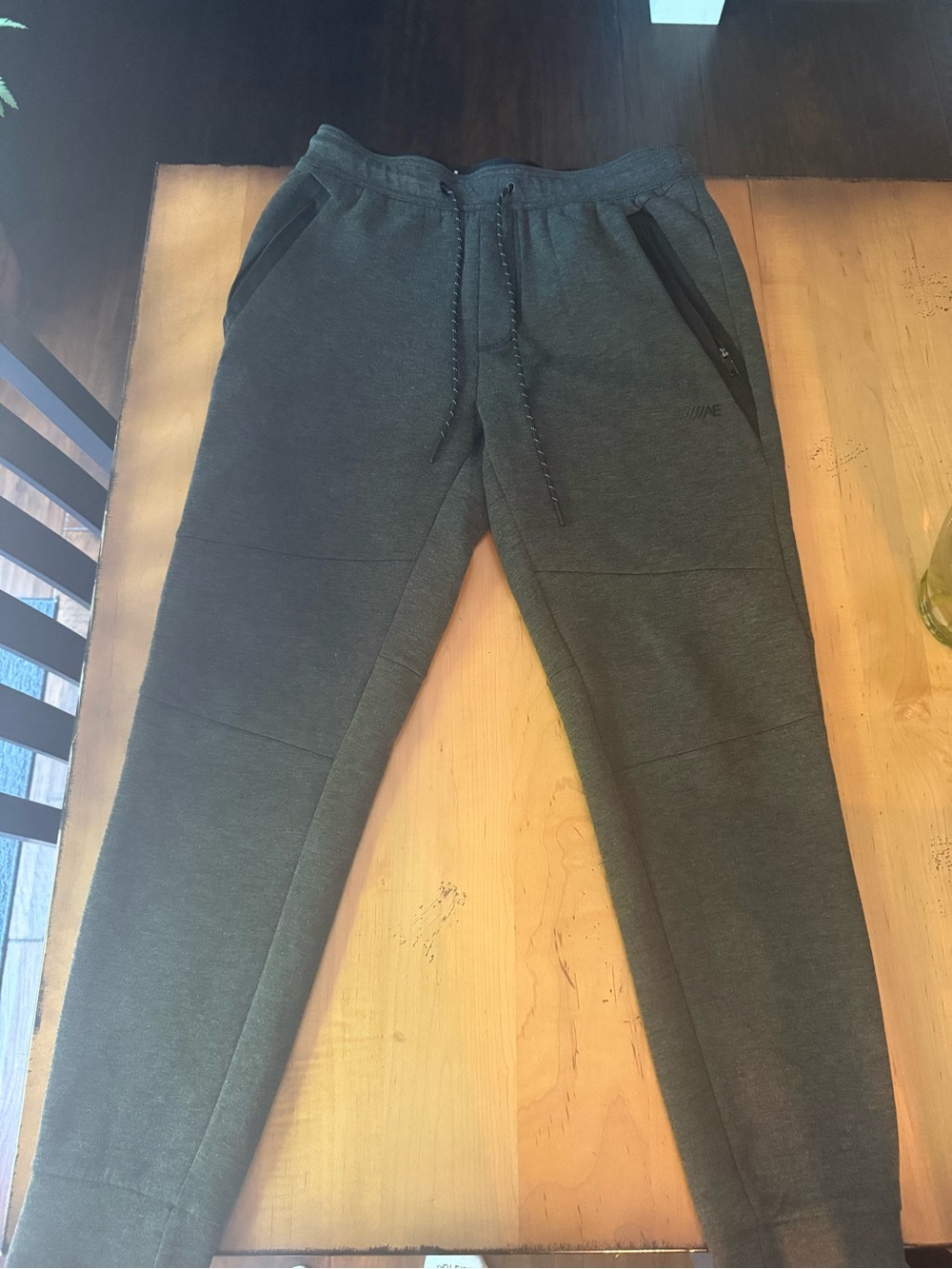 Men's Charcoal Gray Jogger Pants with Zipper Pockets